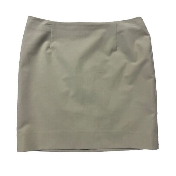 Vintage Prada Zip Mini Khaki Polyester Straight Skirt Women's Size 44 (US 12) - Picture 1 of 5